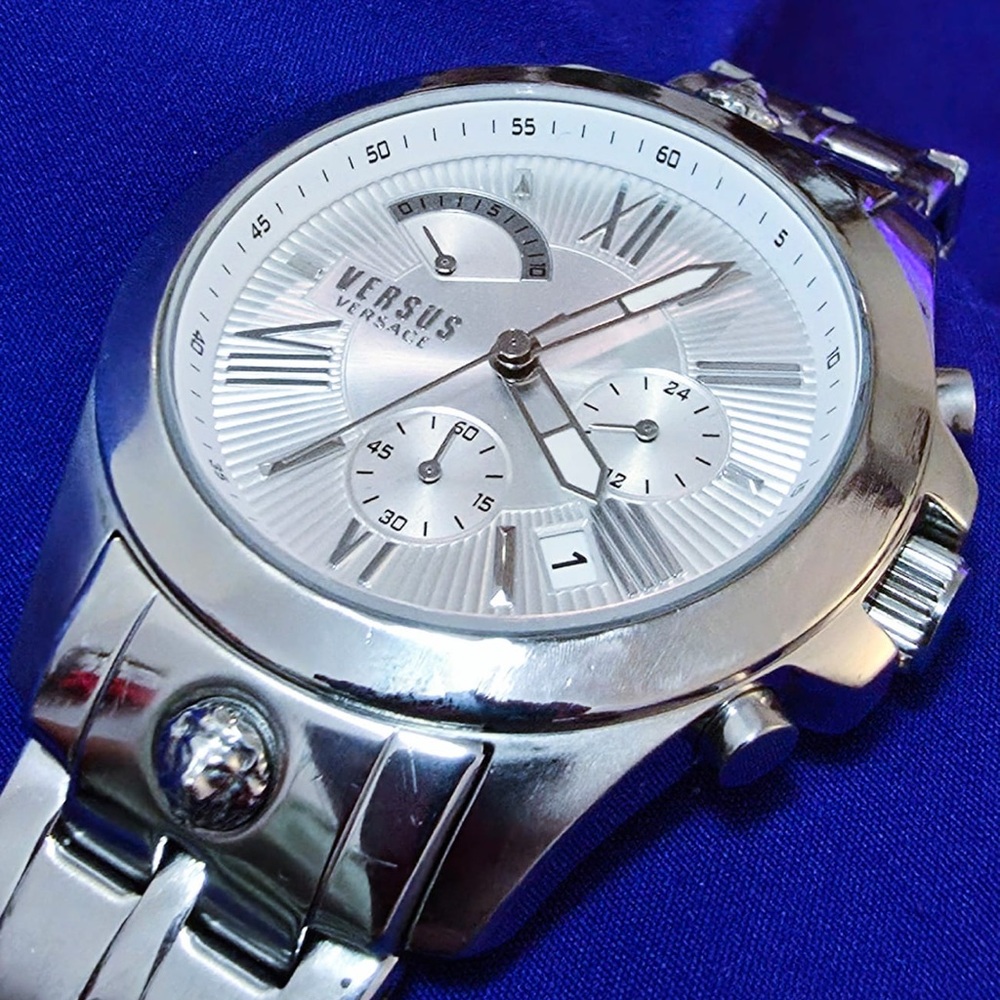 Versus by Versace Chrono Silver Tone Mens Watch
